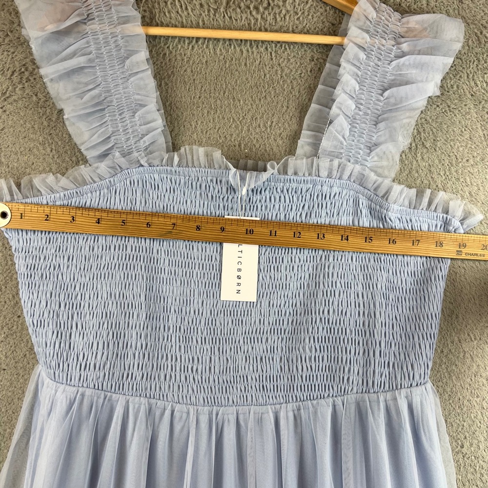 Baltic Born Light Blue Emma Smocked Tulle Dress Ruffle Strap 3XL - Picture 7 of 13